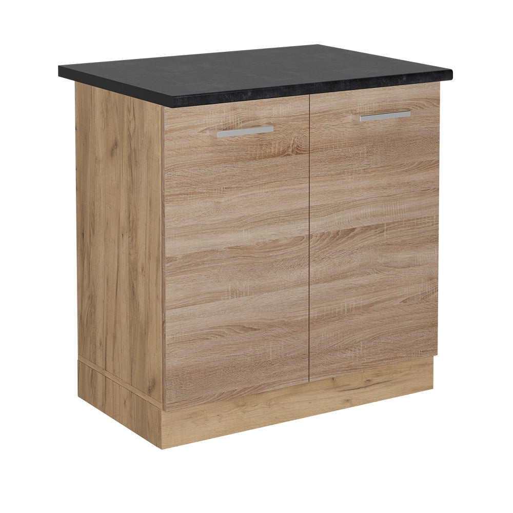 Mobile lavello cucina R-Line Sonoma/Rovere dorato 80 cm, PL Antracite Vicco