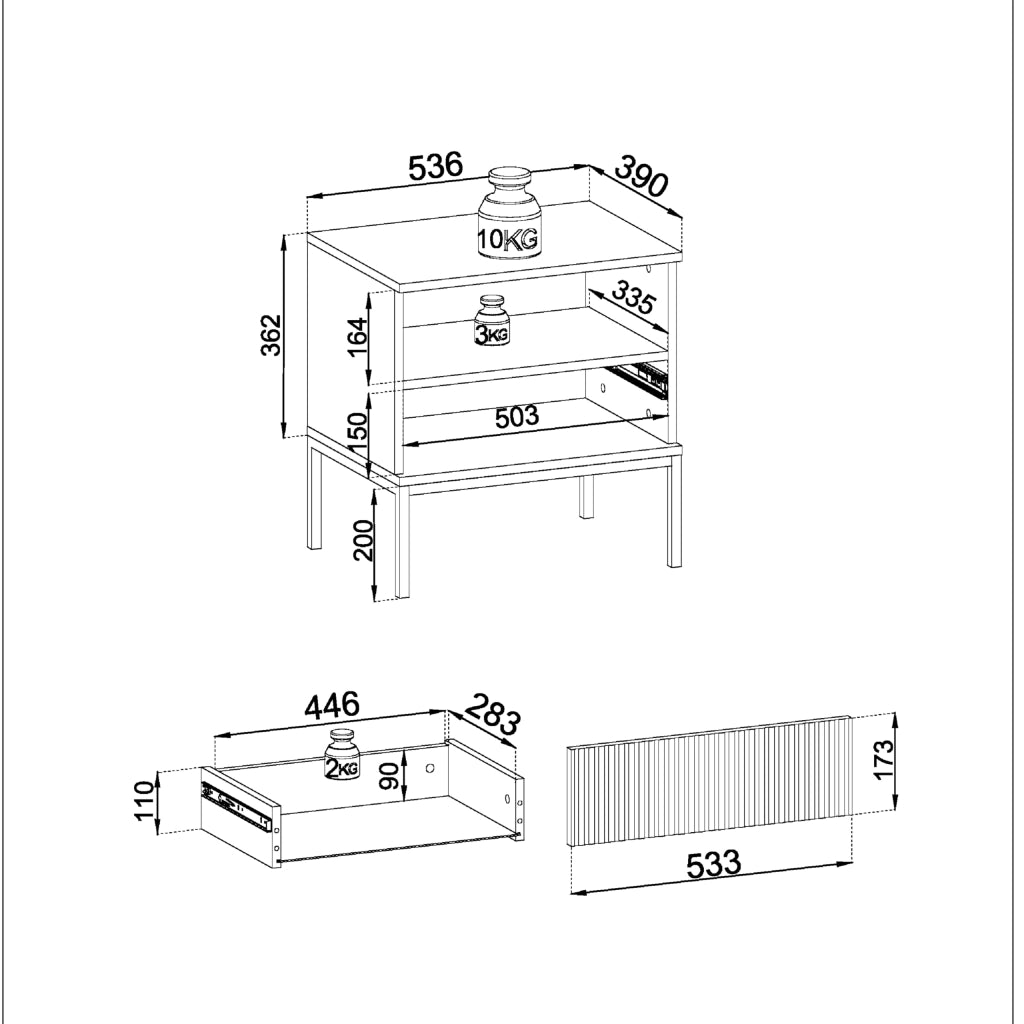 Komodee Tavolino Laval ST97 Cachemire 54x56x39 cm
