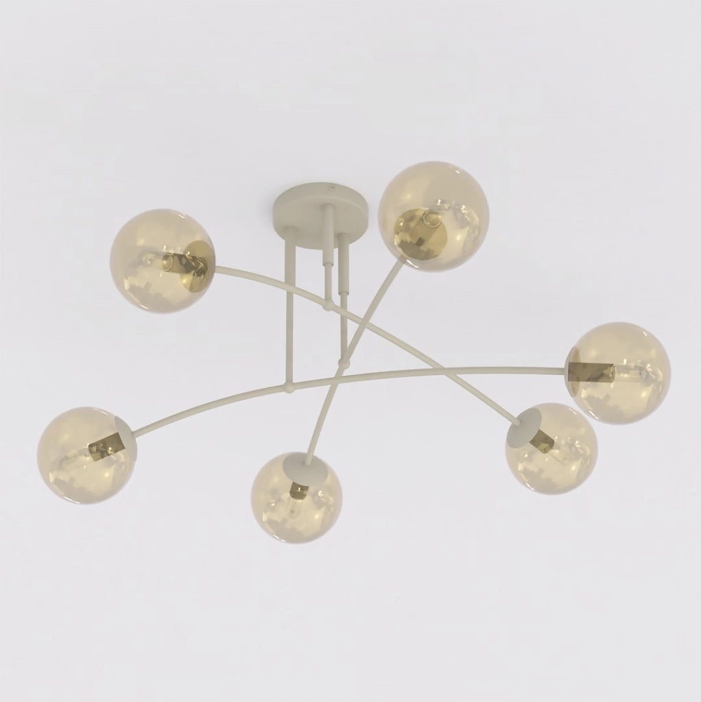 Lampada da soffitto PREGOS 6xE14 sfere beige Emibig
