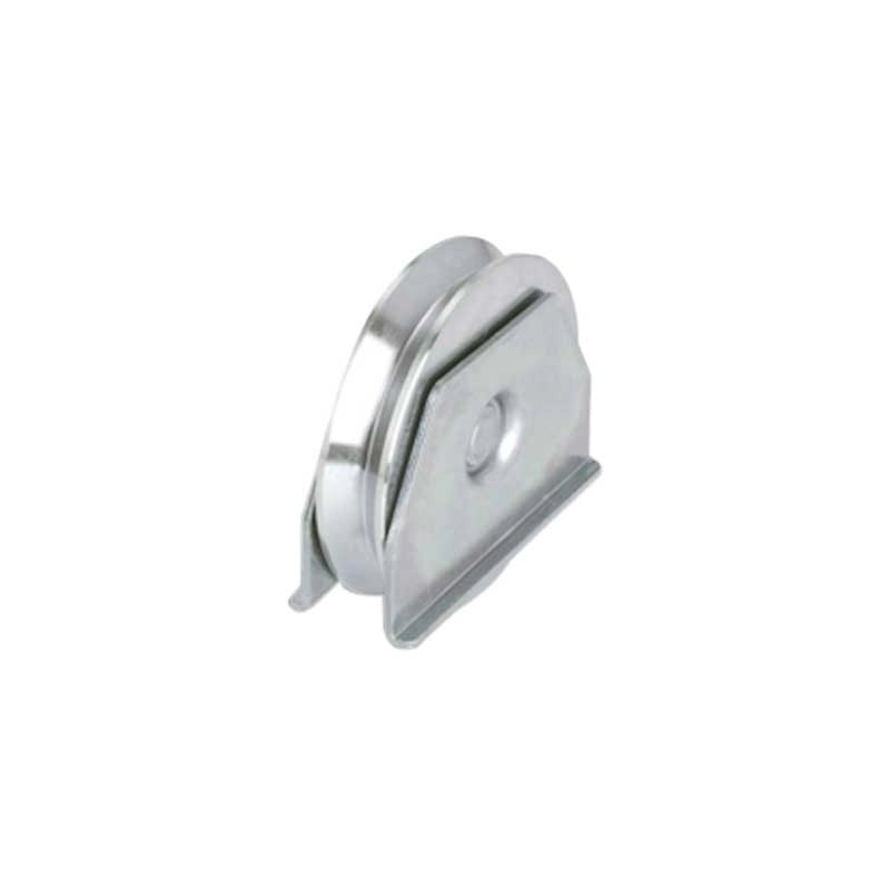 RUOTA CON SUPPORTO LATERALE PER CANCELLI GOLA TONDA 140 mm