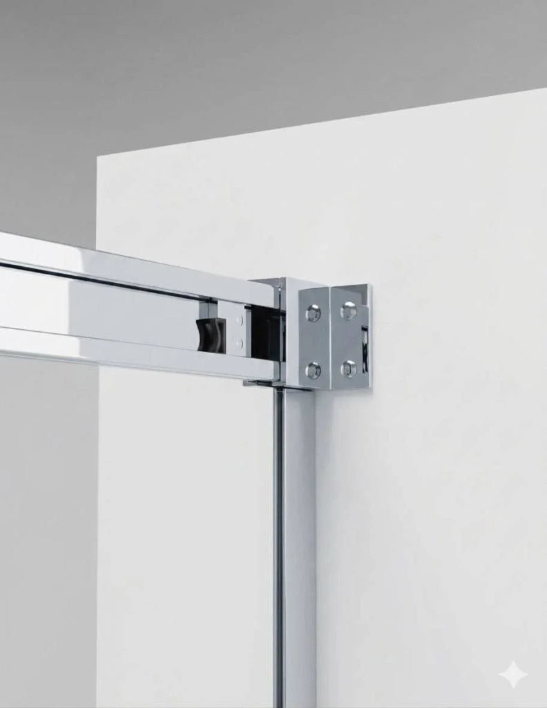 Box doccia THALASSA (BASIC) 1+1 con lato fisso laterale 100x75 cm Cromo vetro trasparente