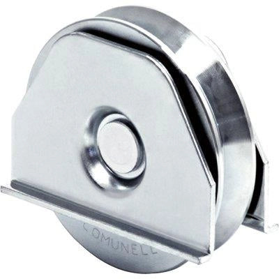 RUOTA CANCELLO A SALDARE GOLA V 330 COMUNELLO - ZINCATA SUPPORTO LATERALE + CUSCINETTO MM 100- 2 pezzi