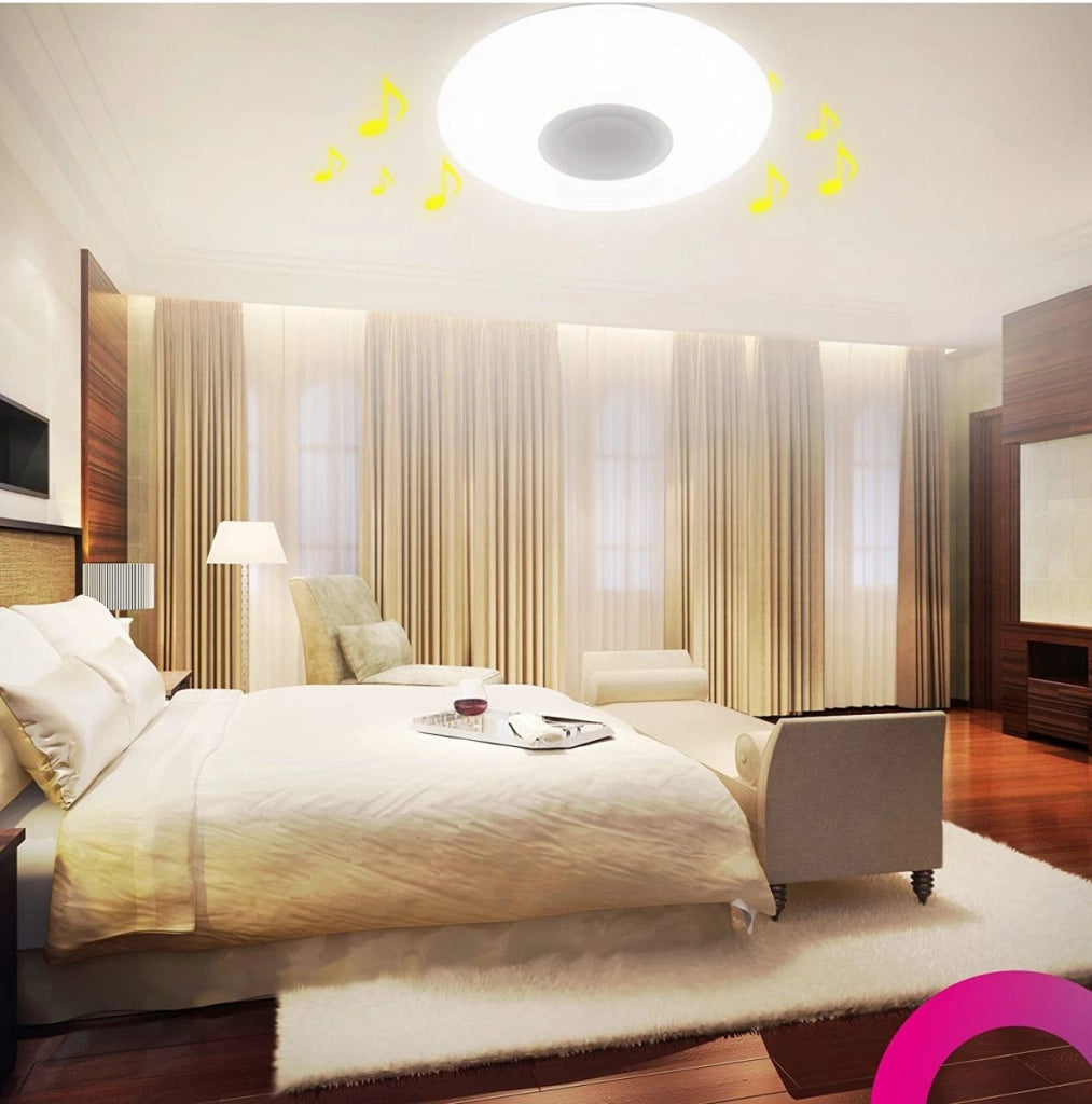 Plafoniera LED da Soffitto Cielo Stelalto 62W Ø50cm Smart RGB Cassa Bluetooth Speaker APP