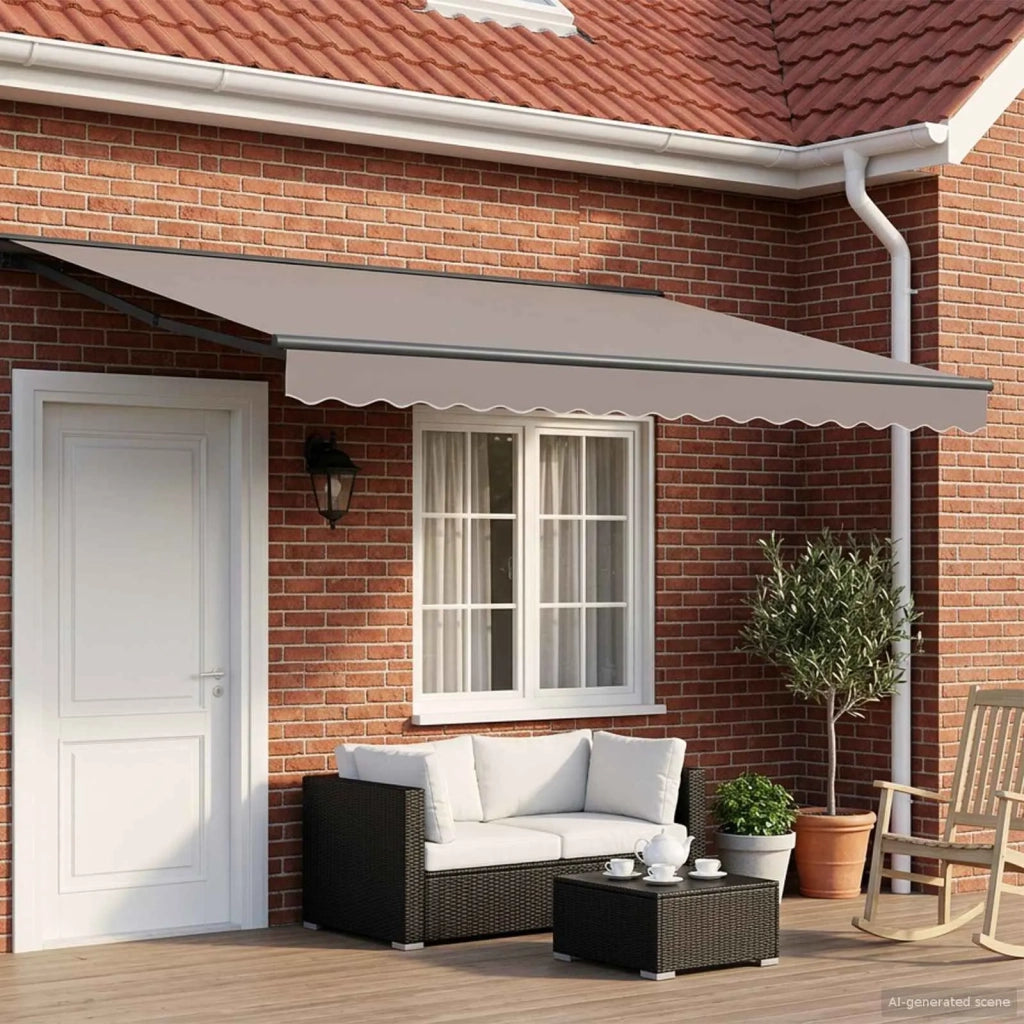 Cornice per Tenda Manuale con LED Antracite 4,5 × 3,5 m 42024815