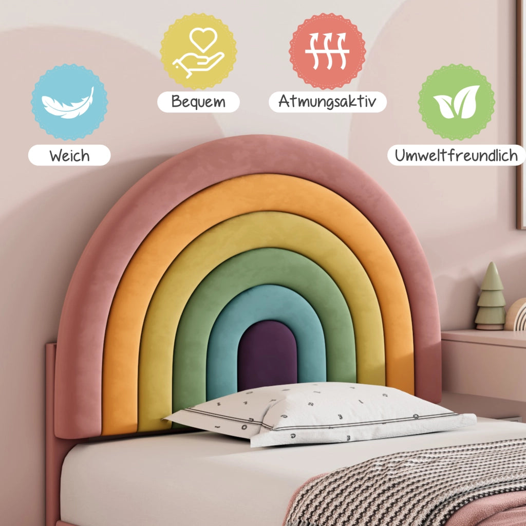 letto imbottito velluto rosa 90 x 200 cm