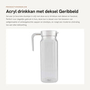 Drinkkan con coperchio - Acquario in acrilico di alta qualità - Maniglia - Duraturo - Translucido - Grande capacità - Vaschetta per succhi di frutta