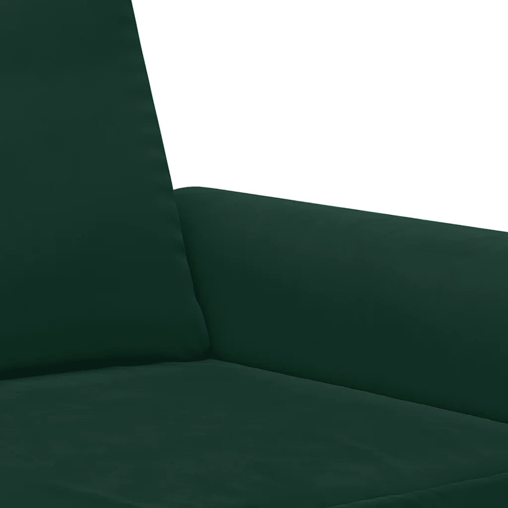 Set di Divani 2 pz con Cuscini Verde Scuro in Velluto