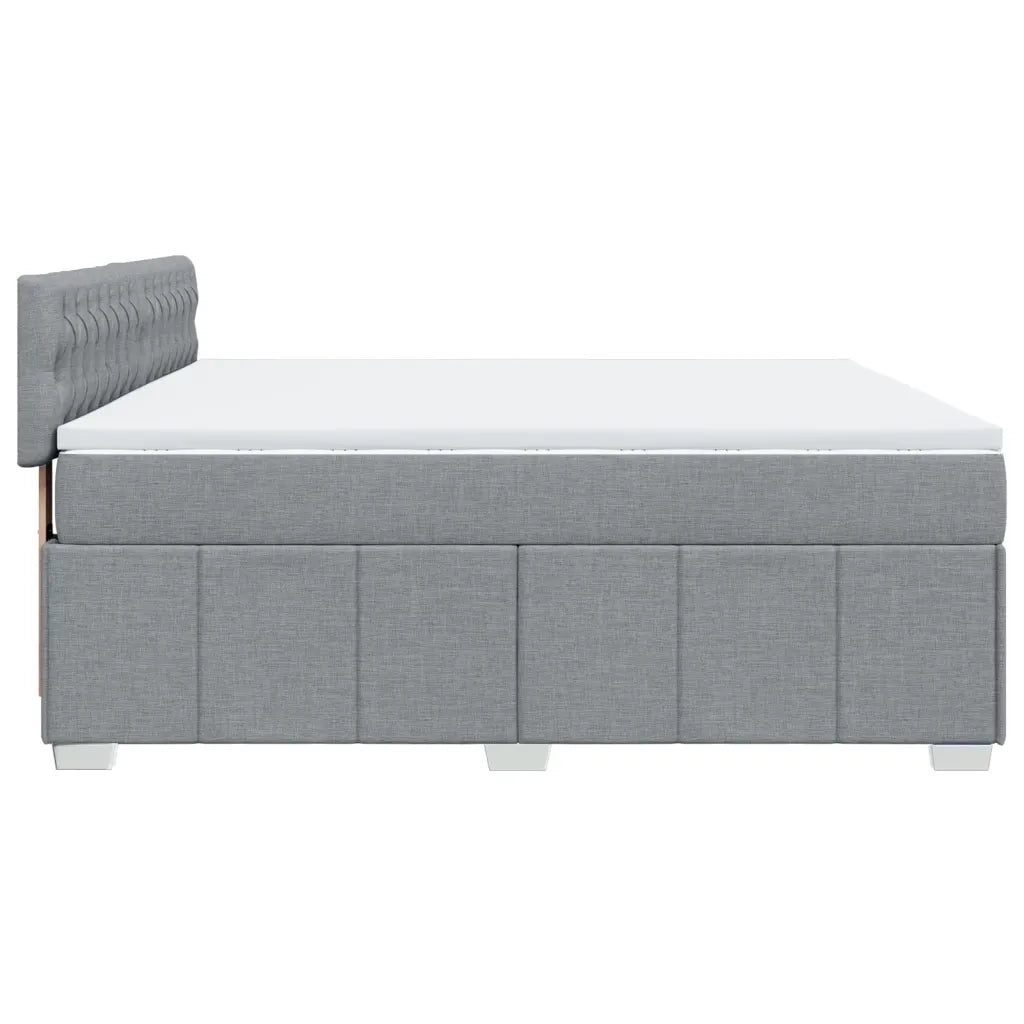 Giroletto a Molle con Materasso Grigio Chiaro180x200 cm Tessuto
