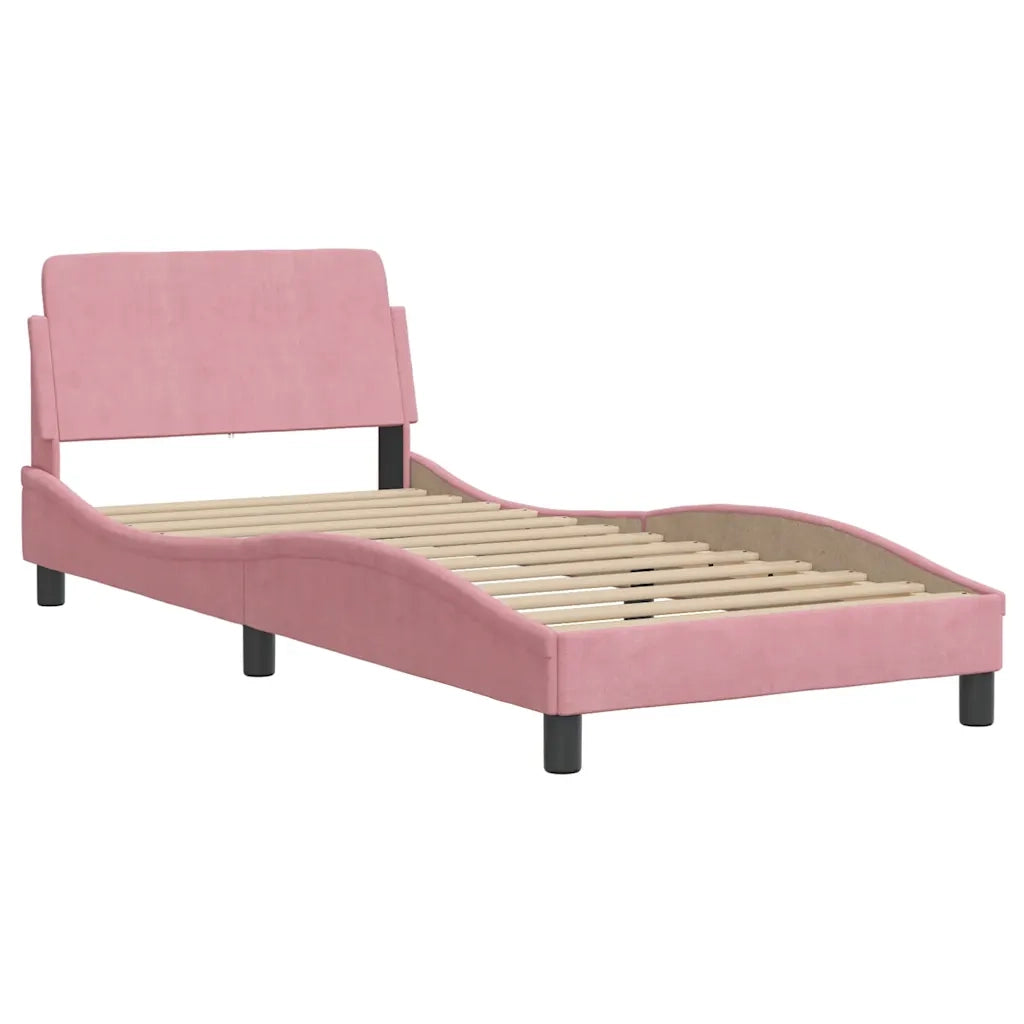Giroletto senza Materasso Hanko Rosa 90x200 cm in Velluto 3207830