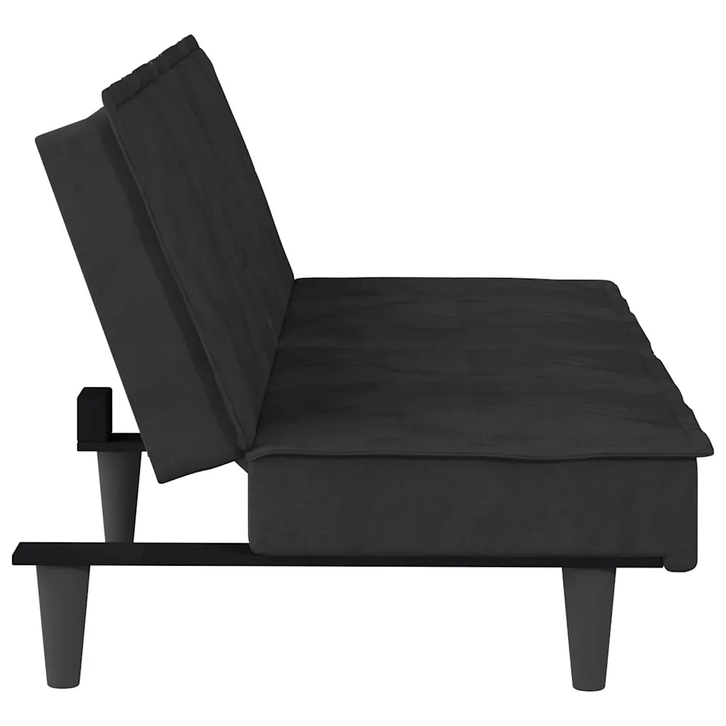 Divano letto | Sof¨¤ letto | Letto singolo con Portabicchieri in Velluto Nero
