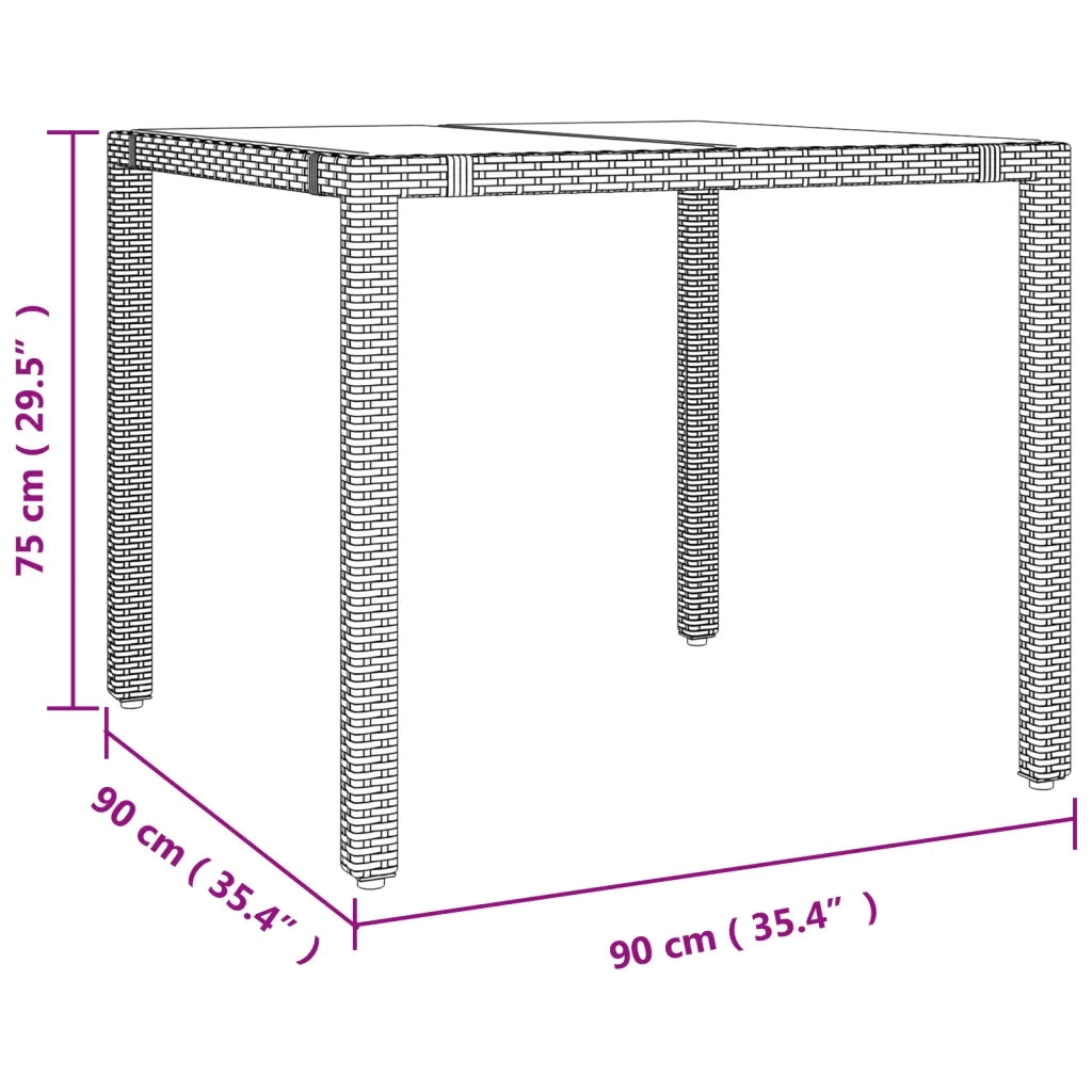 Set da Pranzo da Giardino 3 pz con Cuscini Nero in Polyrattan 3277503
