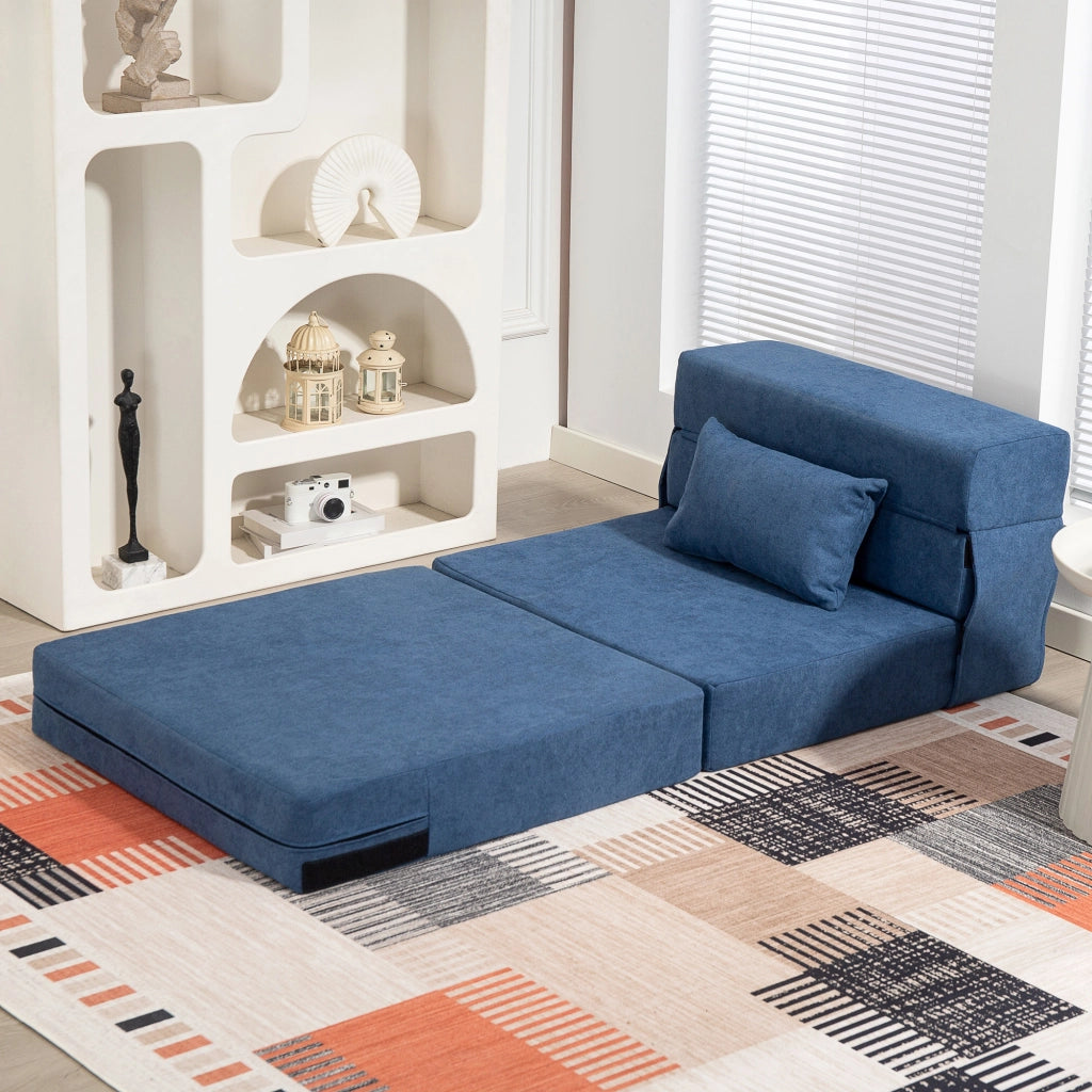 Divano letto imbottito ¨C Minimal ¨C blu scuro
