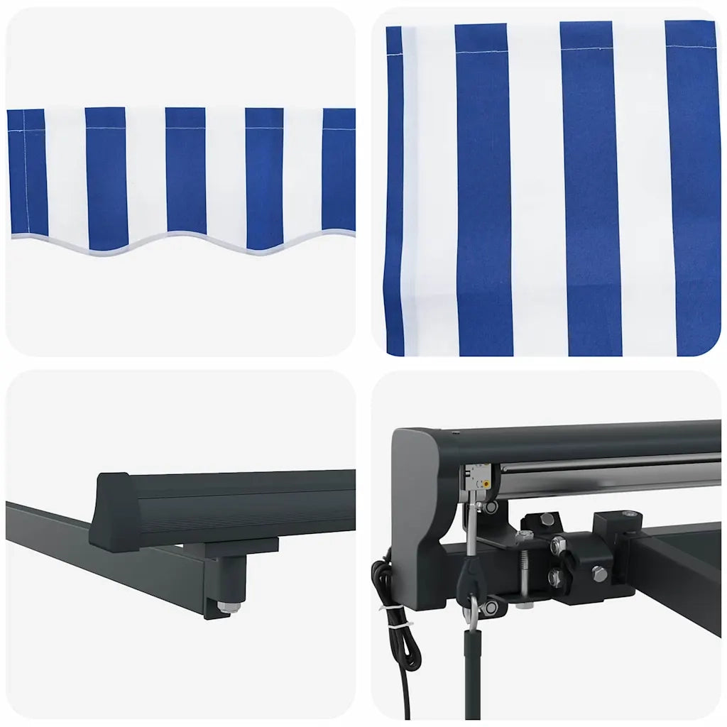 Tenda Retrattile Blu e Bianco 400 × 300 cm 3330488