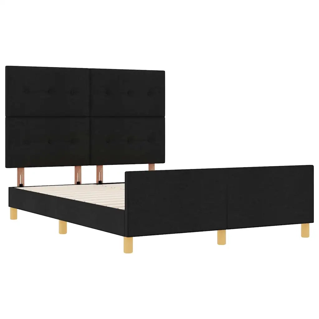 Struttura del letto con testiera Nero 140 x 200 cm Tessuto