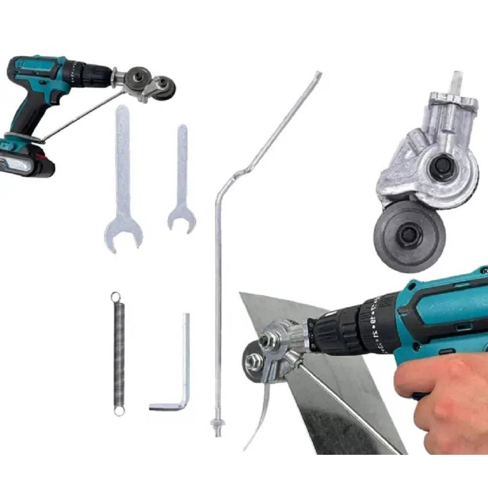 Trade Shop - Kit Trasformazione Da Trapano In Cesoia Elettrica Per Taglio Lamiera -