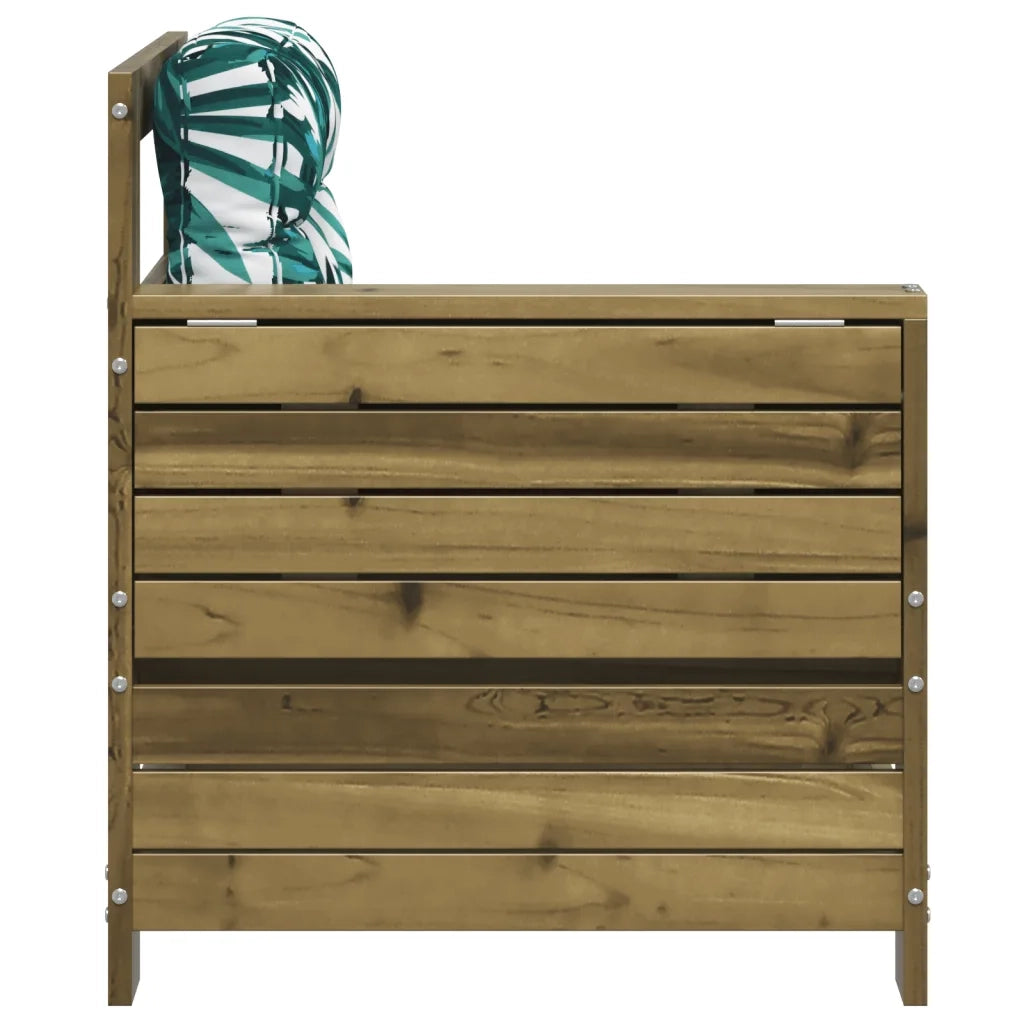 Divano da Giardino Senza Braccioli con Cuscini-Sofa da Giardino-Divano da esterno Impregnato Pino 453935