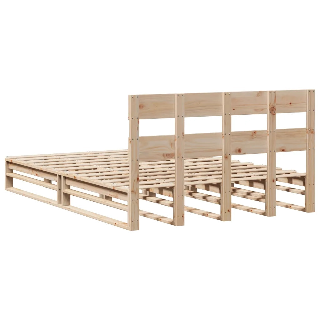 Letto senza Materasso-Struttura Letto 135x190 cm in Legno Massello di Pino 317256