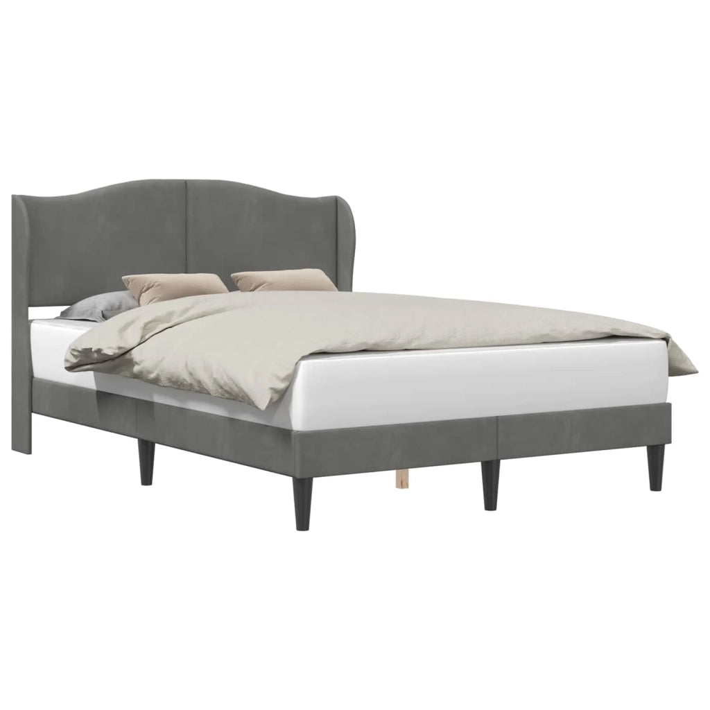 Struttura del letto-Giroletto Grigio Scuro 120 x 190 cm Velluto 408077
