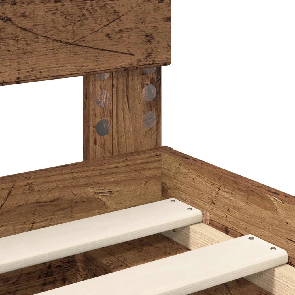 Letto singolo | Letto per adulti | Struttura del letto Legno vecchio 75 x 190 cm Pino massello