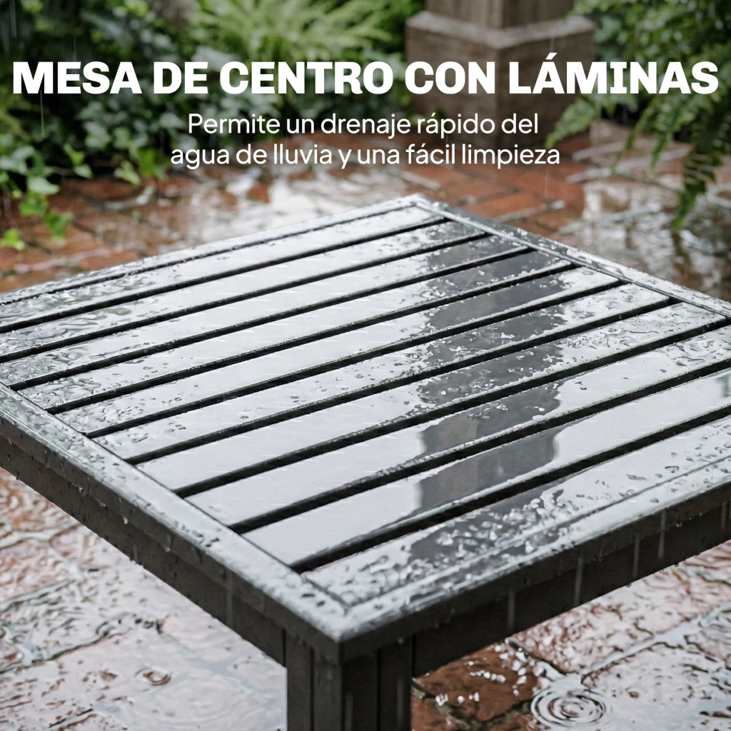 Set da giardino 2 divani 2 posti con cuscini e tavolino ¨C Minimal ¨C grigio
