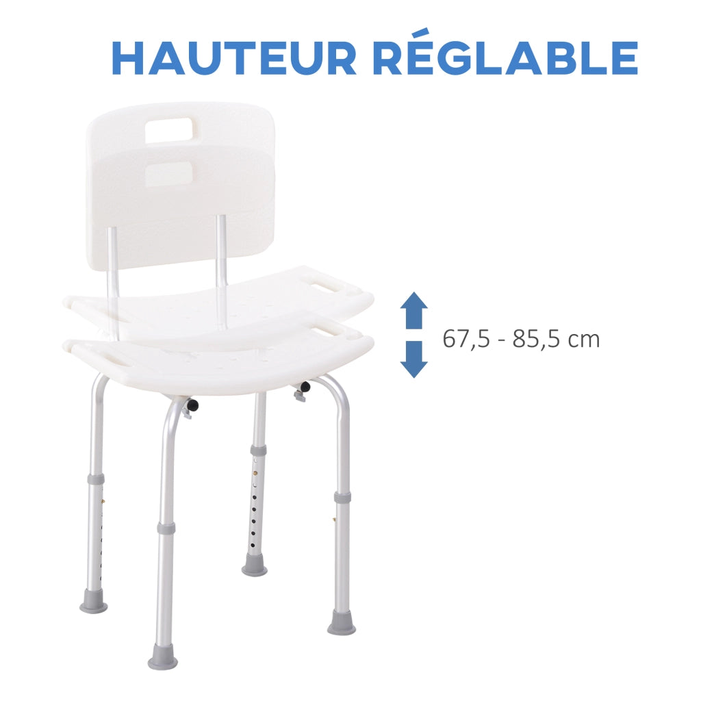 Sgabello da Doccia Ergonomico ¨C Minimal ¨C Altezza Regolabile Bianco