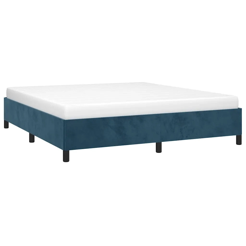 Letto matrimoniale | Letto per adulti | Giroletto senza Materasso Blu Scuro 160x200 cm in Velluto