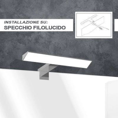 Lampada LED 30 cm triangolare con luce fredda e doppia installazione