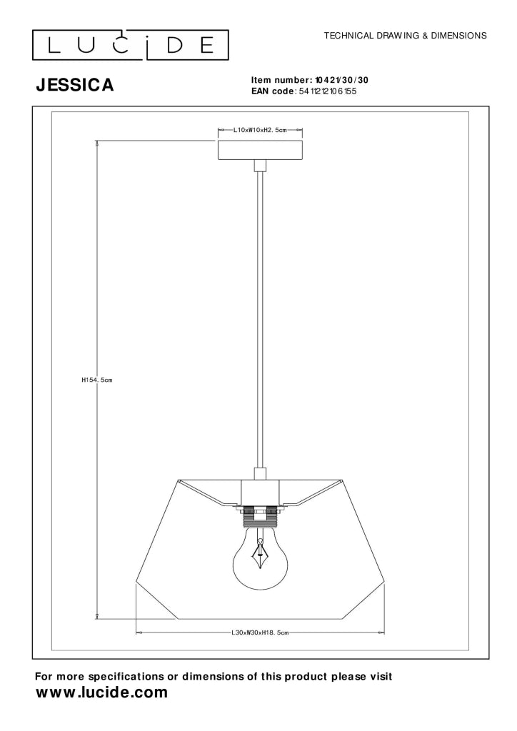Lampada a sospensione nera in cotone Jessica Lucide E27