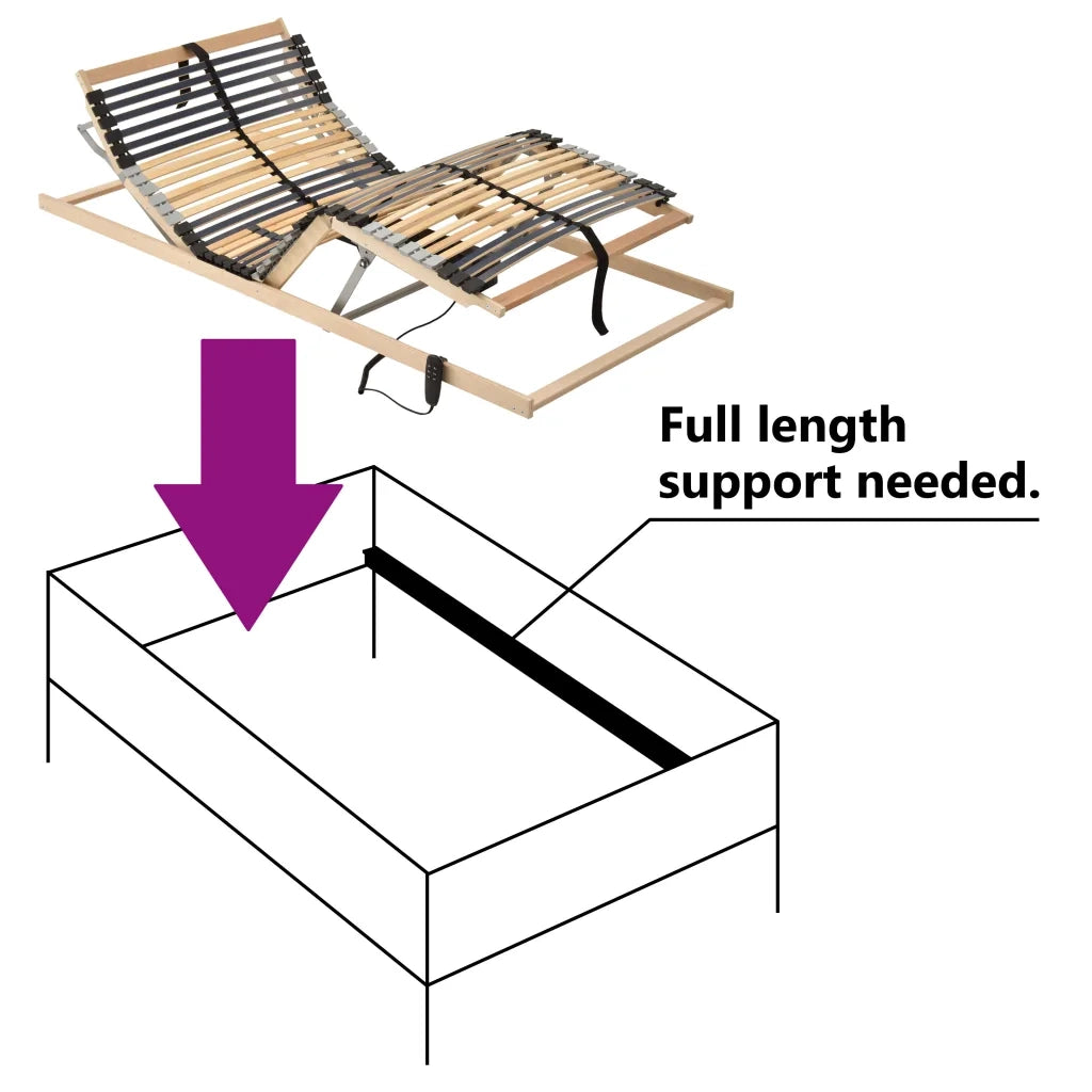 Letto con Telaio a Doghe Elettrico 42 Doghe 7 Zone 100x200 cm 321829