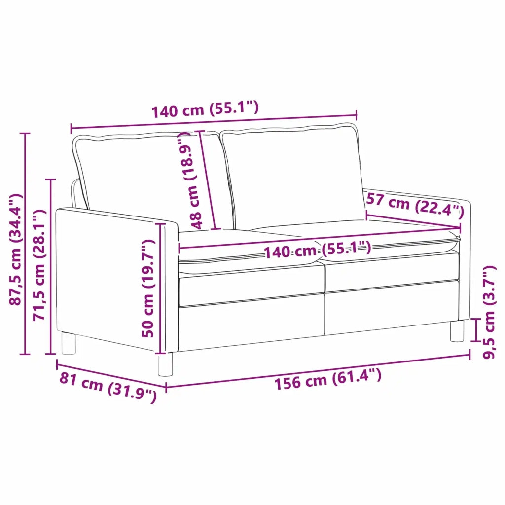 Set di divani 2 pcs Nero Velluto 3417072