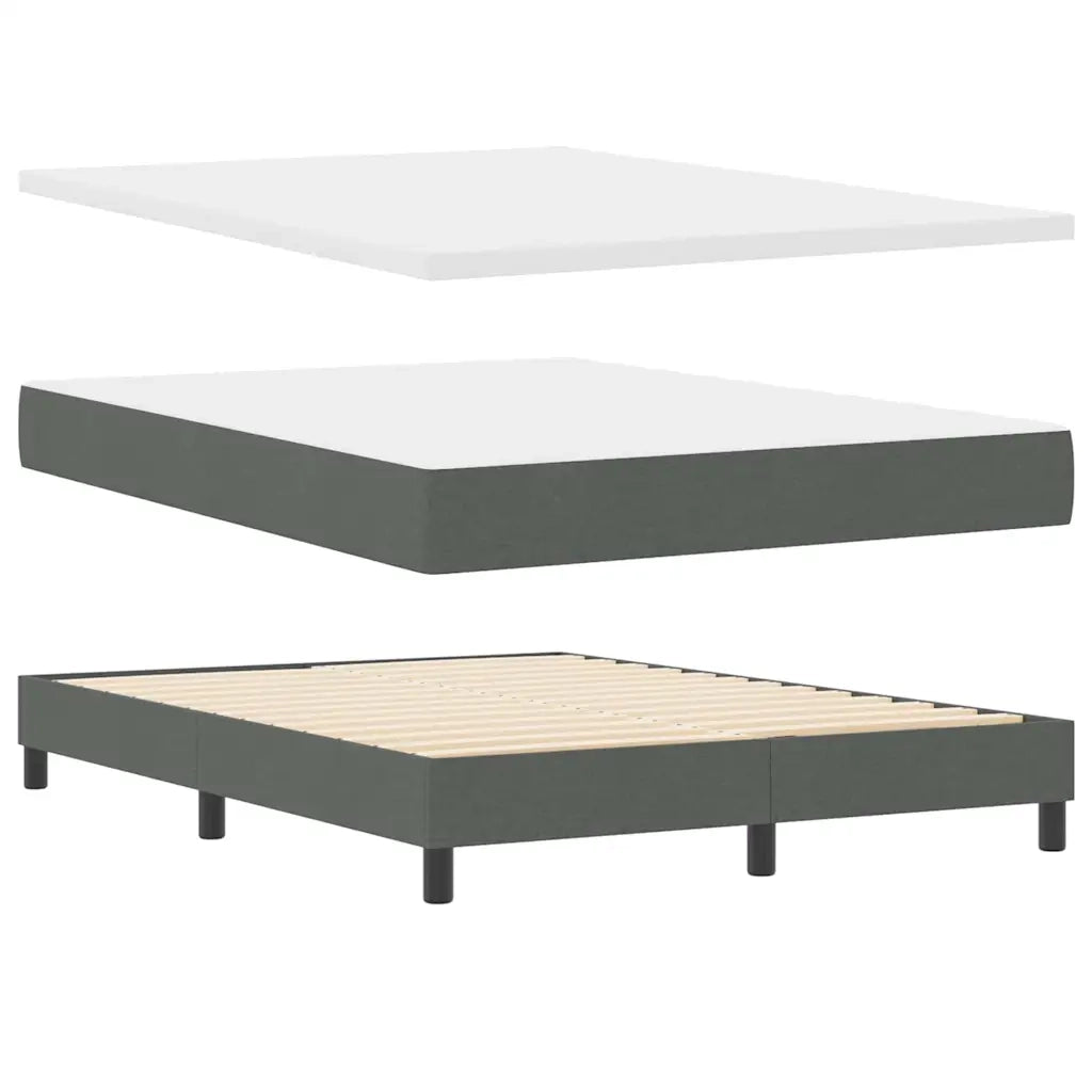 Letto a molle con materasso Grigio scuro 140 x 190 cm Tessuto 3342283
