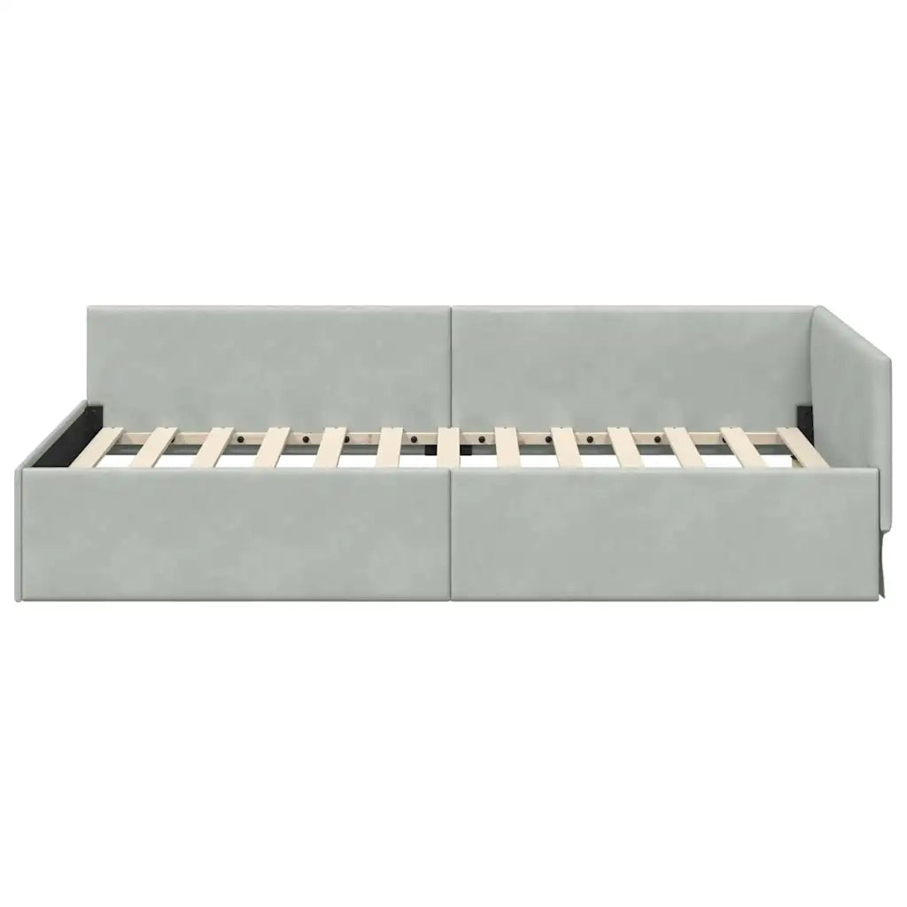Cornice del letto ad angolo Grigio chiaro 80 cm x 200 cm