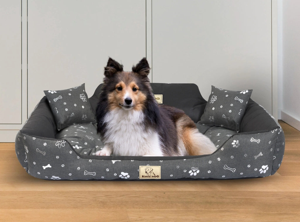 AIO FACTORY 100x75 cm KINGDOG Cuccia per cani impermeabile personalizzabile Silver Bones