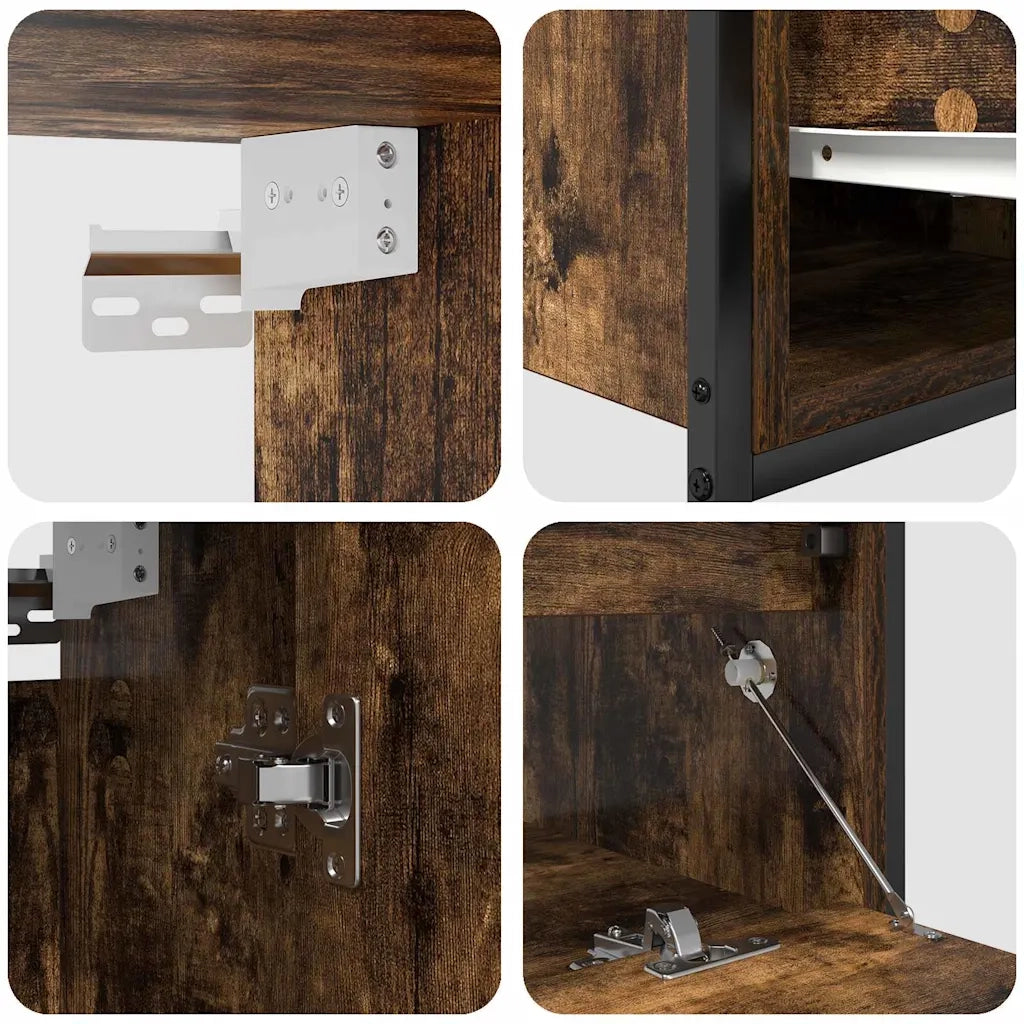 Set di mobili per il Bagno | Armadio da bagno 5 pz Marrone Legno multistrato