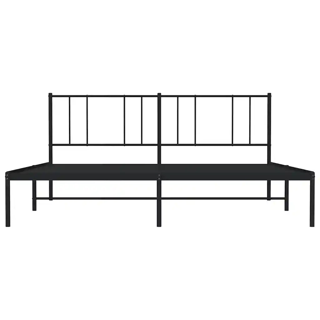 Letto matrimoniale | Letto per adulti | Giroletto con Testiera in Metallo Nero 183x213 cm
