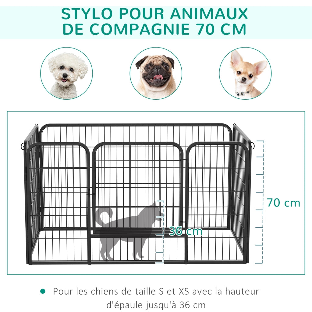 Recinto per Animali Modulabile ¨C zephmum ¨C Nero 125x70 cm