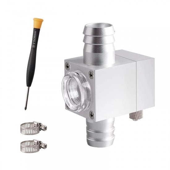 Diffusore di CO2 a gas - Reactor per acquario con vetrata - Contatore di bolle - Ingresso di acqua con tubo 12/16 mm - Regolabile