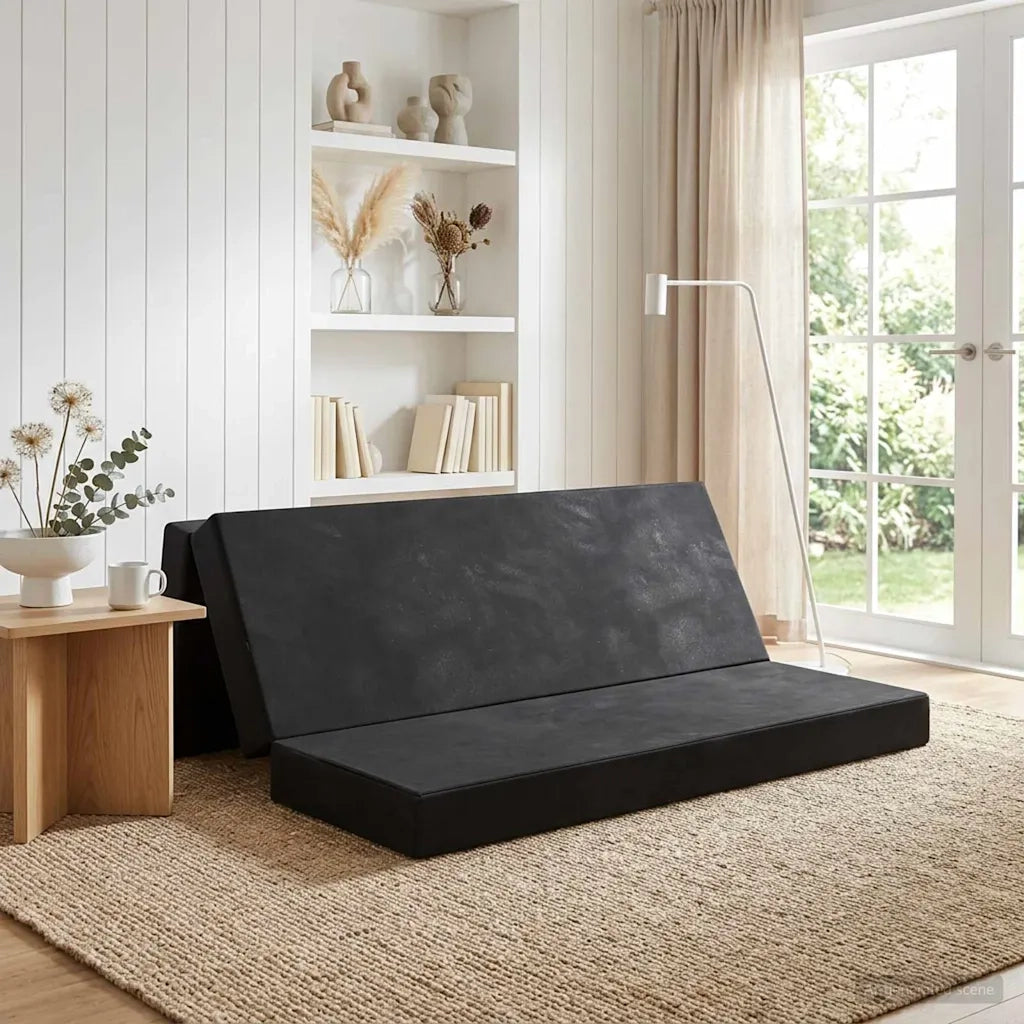 Divano Letto Pieghevole 200 x 67 x 45 cm Nero 900267