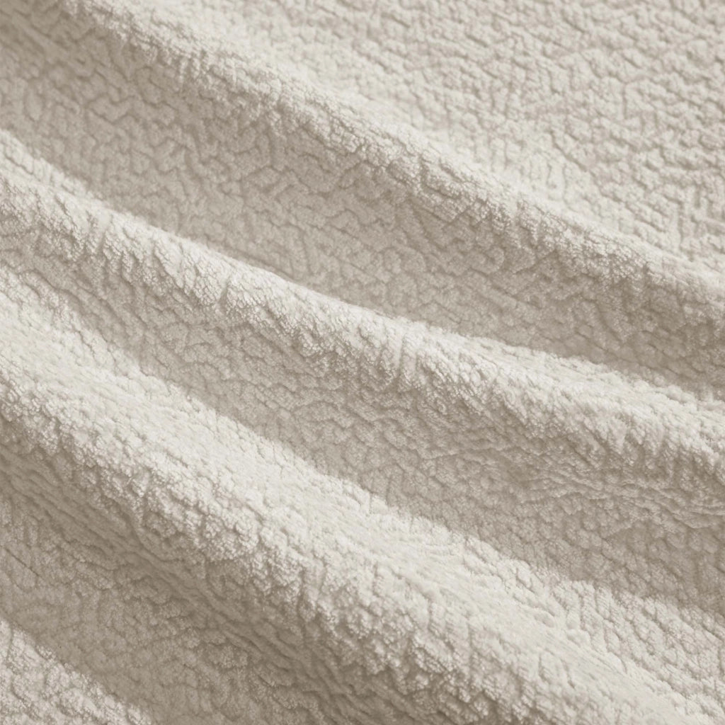 Divano angolare componibile a U a 4 posti in chenille con pouf mobili e cuciture trapuntate beige chiaro