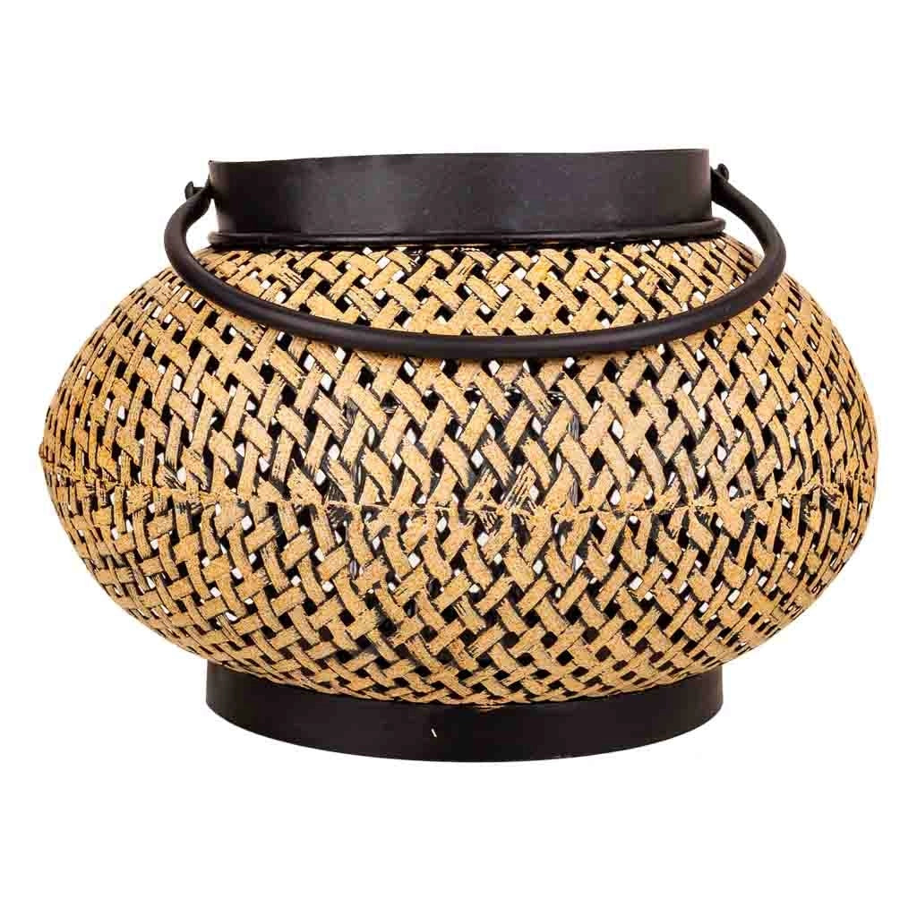 Portacandele in metallo dorato 32x32x19h