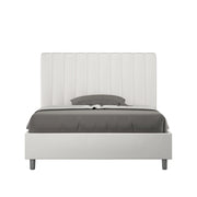 BS COM Letto una piazza e mezza senza rete imbottito 120x190 similpelle bianco