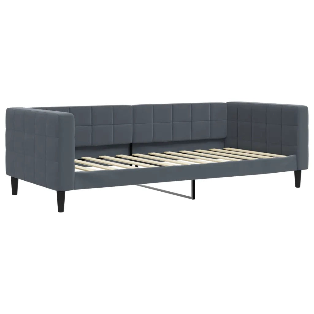 Divano letto | Sof¨¤ letto | Letto singolo Estraibile Cassetti Grigio Scuro 100x200cm Velluto
