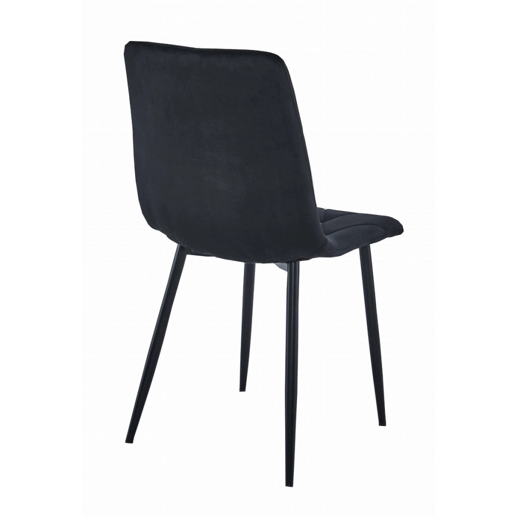 Sedia LIBRA in velluto nero con gambe in metallo
