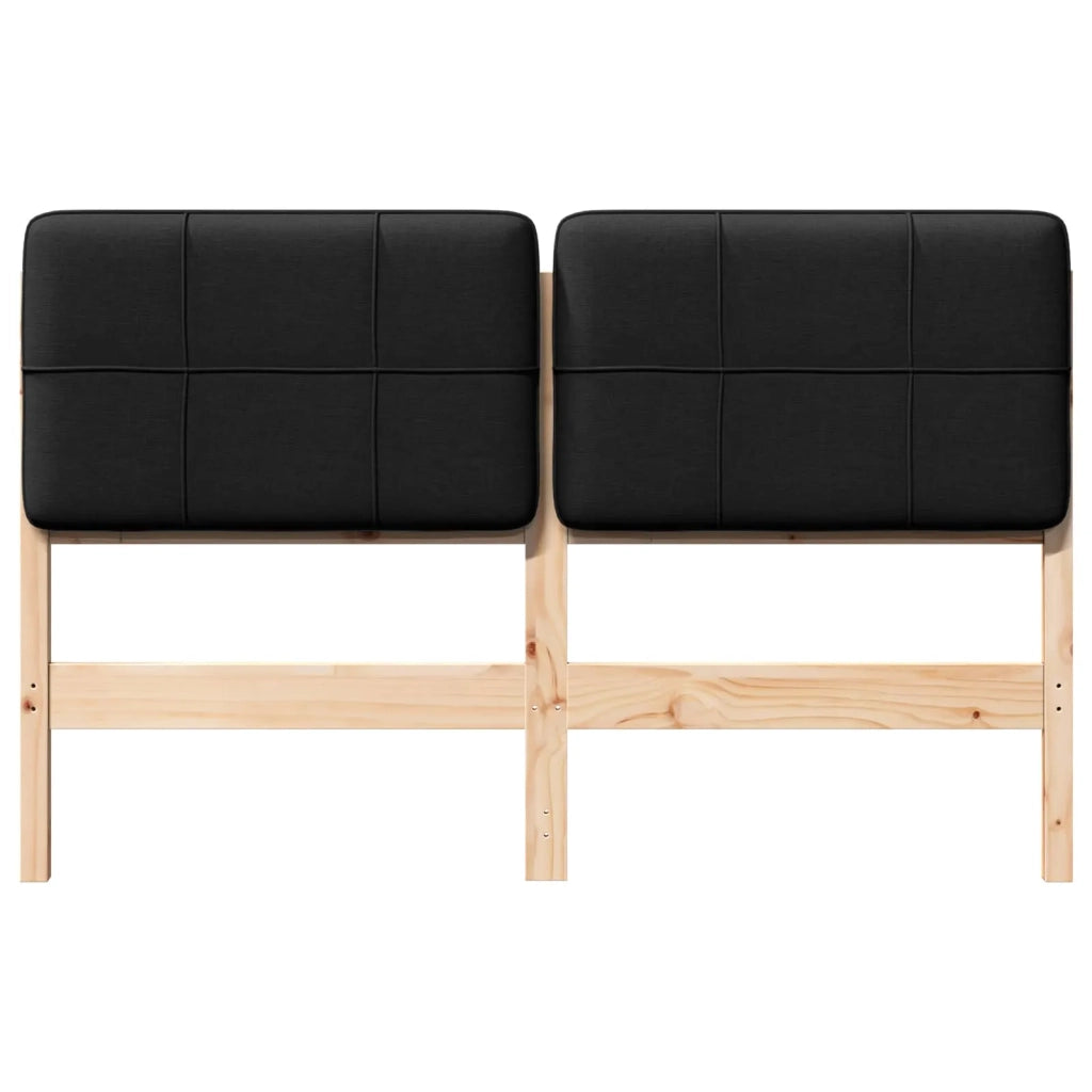 Testiera imbottita Marrone e Nero 150 cm Pino massello 880120