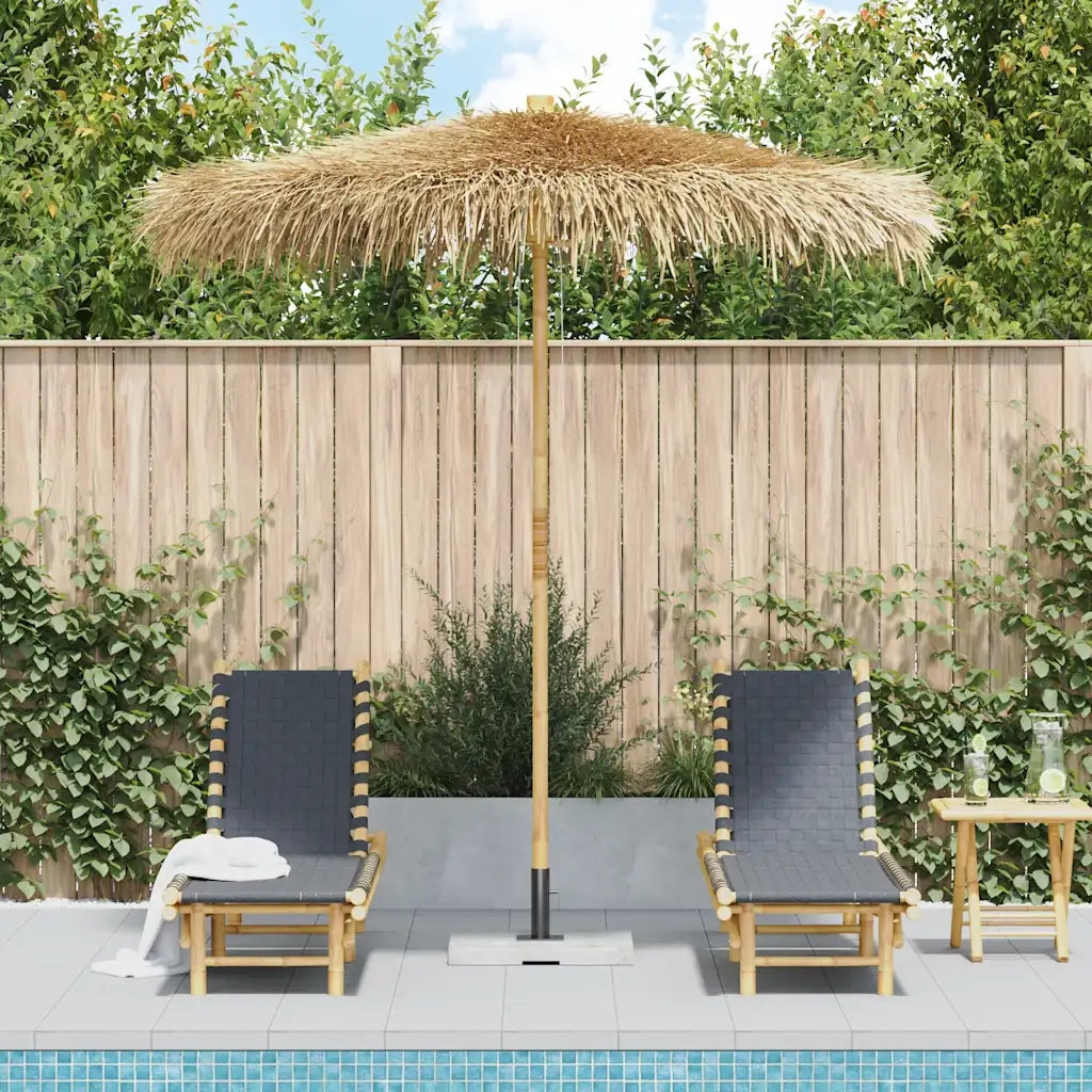 Ombrello Tiki con Baldacchino a Foglia di Banana-Ombrellone da spiaggia 240 cm Bamb¨´