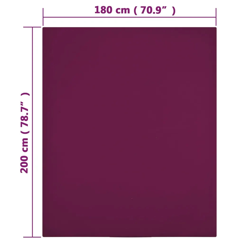 Lenzuolo con Angoli Jersey Bordò 180x200 cm Cotone 136258
