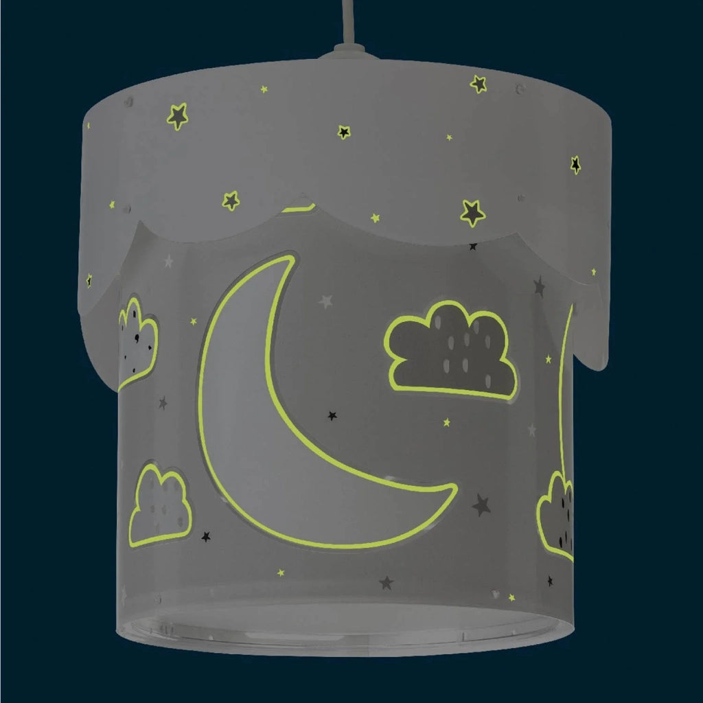LÚZETE - LÁMPARA COLGANTE INFANTIL NEW MOON E27 GRIS