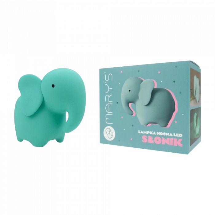 Lampada notte LED ricaricabile elefante turchese Mary's