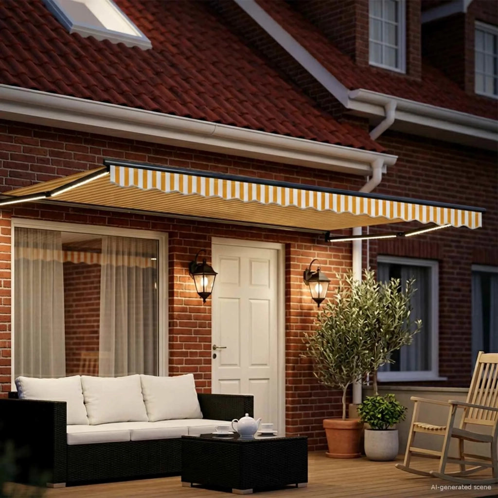 Tenda retrattile manuale con LED 4 × 3 m 3419457