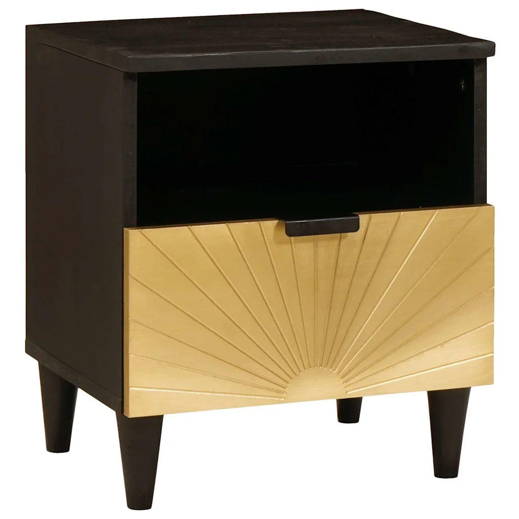 Armadio da Notte 2 pcs Nero e Oro 40 x 33 x 46 cm 4017835